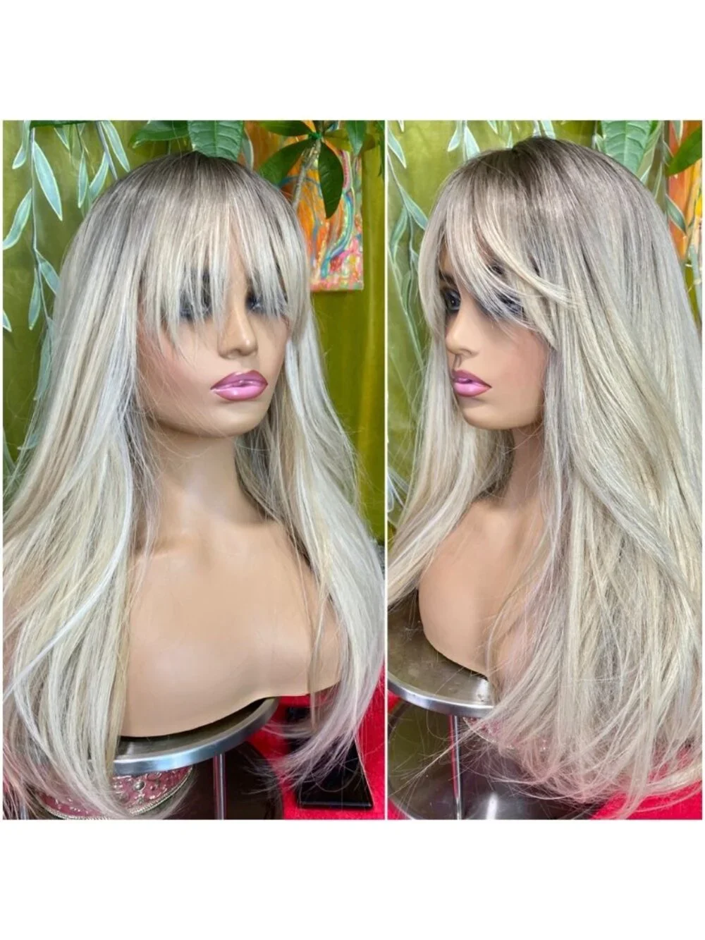 platinum blonde wig with roots